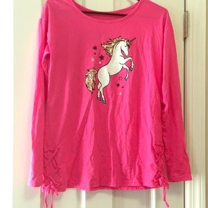 Girl’s Pink Unicorn Top